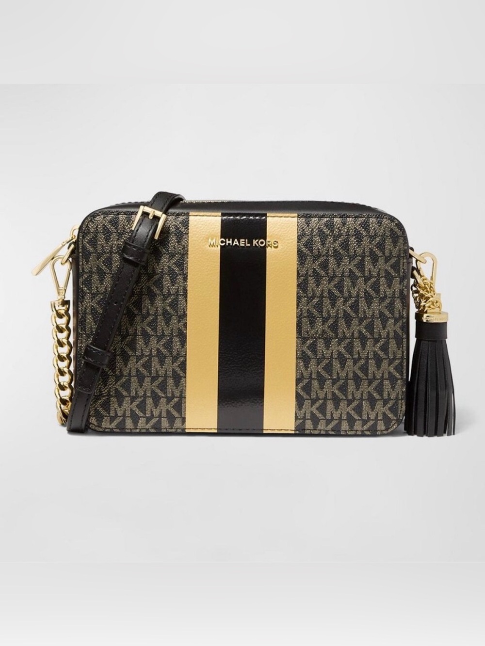 Michael Kors Small Black and Gold Crossbody Bag with Matching Wallet - Picture 1 of 9